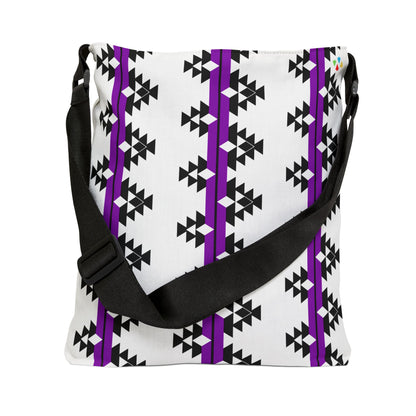 Native Stories in Purple Stories Adjustable Tote Bag