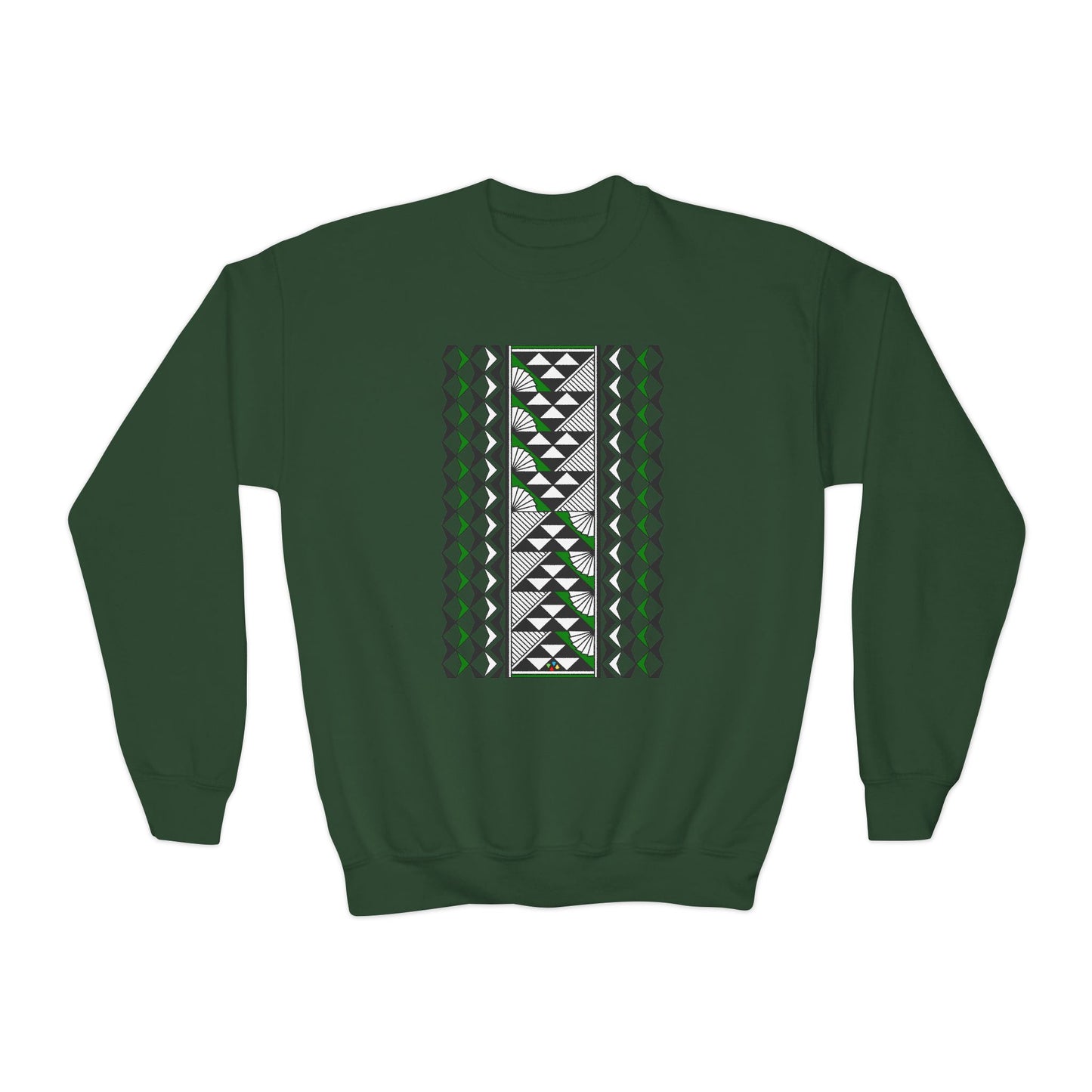 Rain and Sun in Green Youth Crewneck Sweatshirt