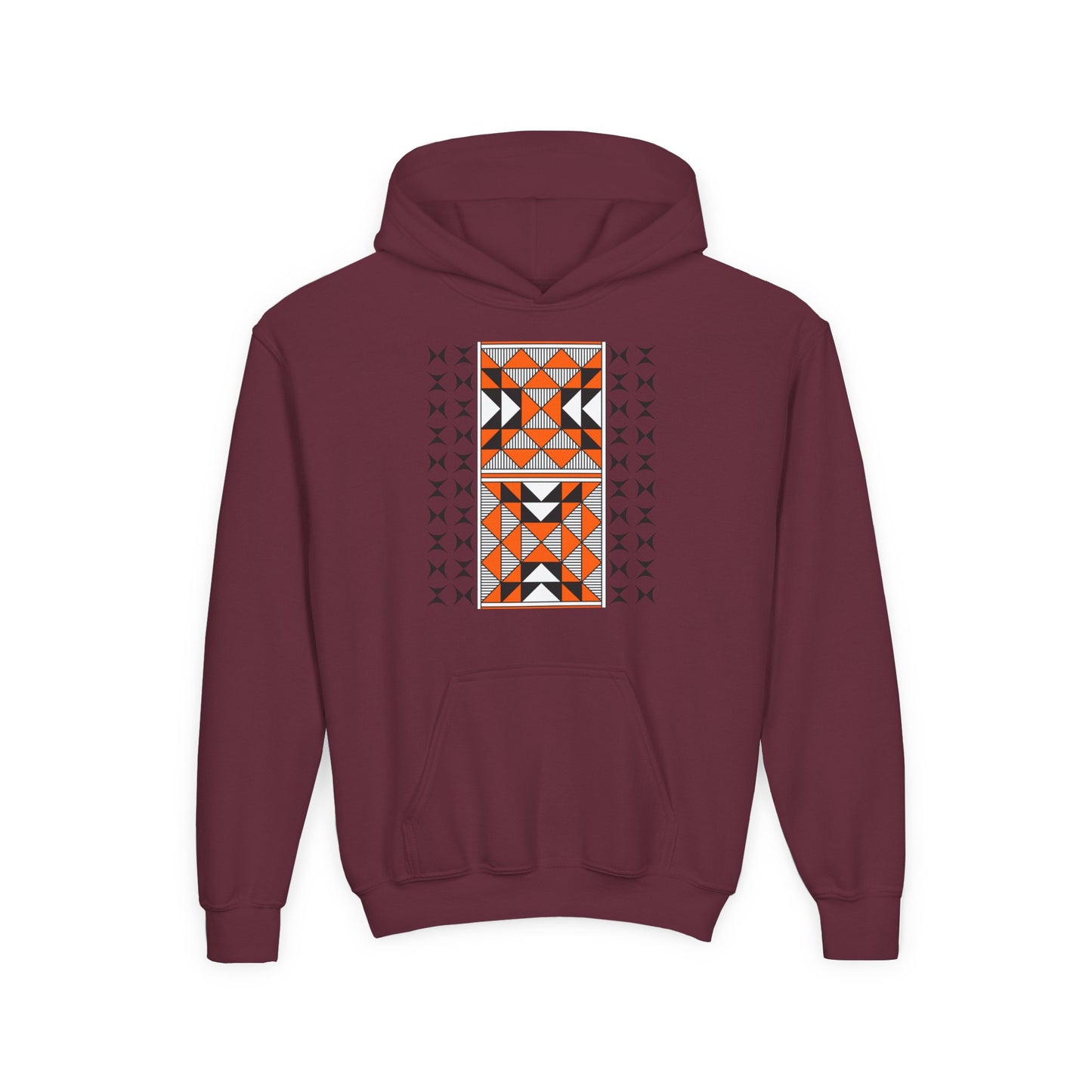 Sacred Mountains in Orange Youth Heavy Blend Hooded Sweatshirt