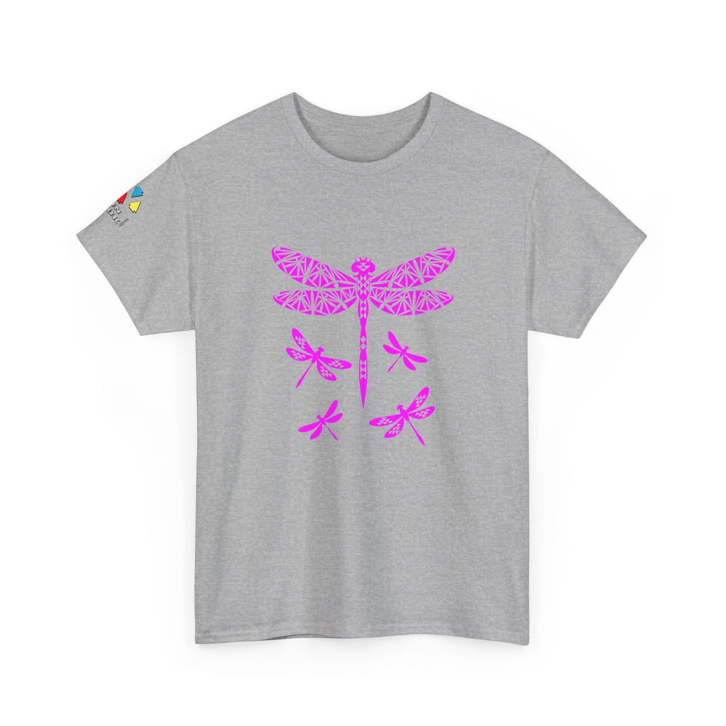 Native Dragonfly in Pink Gildan Unisex Tee