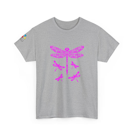 Native Dragonfly in Pink Gildan Unisex Tee