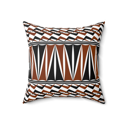 Native Rhythms in Rust Square Pillow