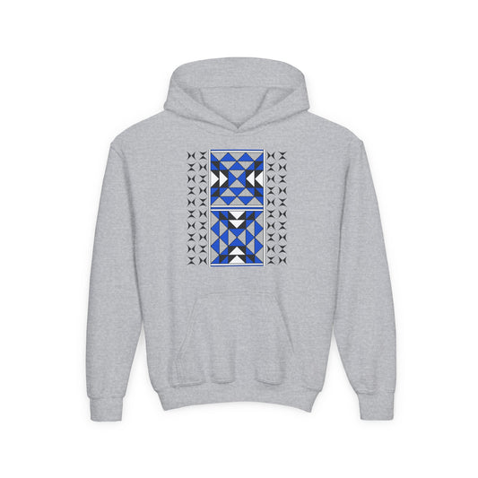 Sacred Mountains in Blue Youth Heavy Blend Hooded Sweatshirt