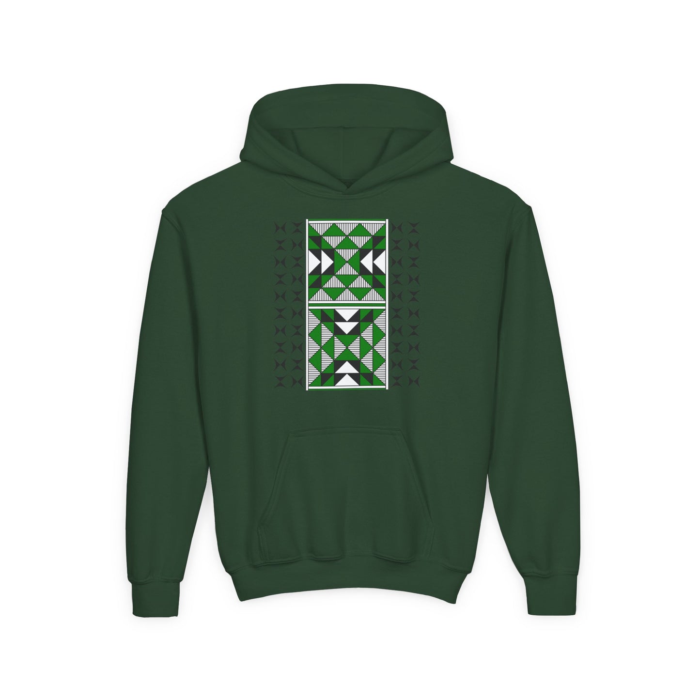 Sacred Mountains in Green Youth Heavy Blend Hooded Sweatshirt