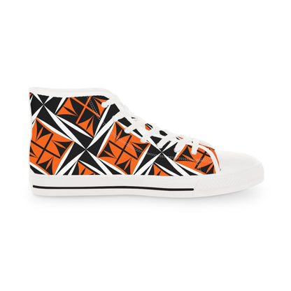 Sacred Winds in Orange High Top Sneakers