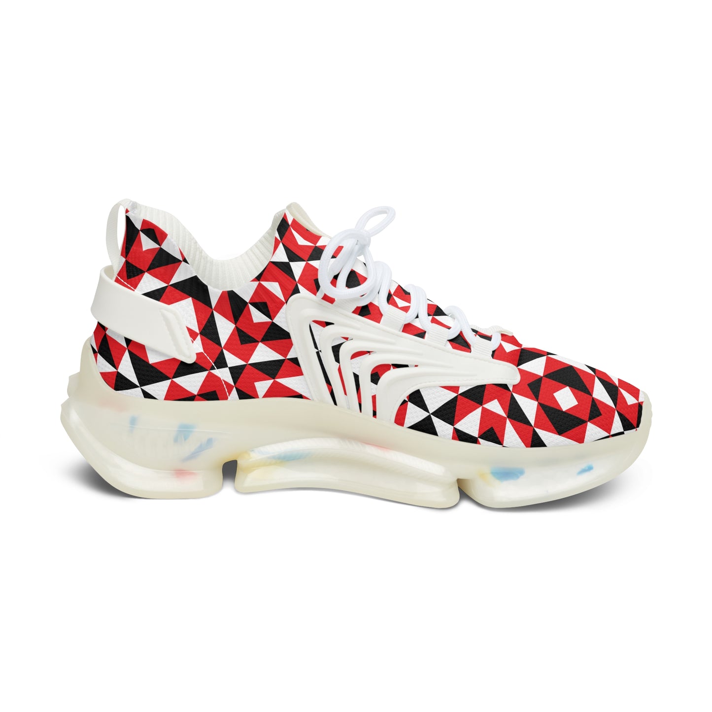 Sacred Mountains in Red Women's Mesh Sneakers