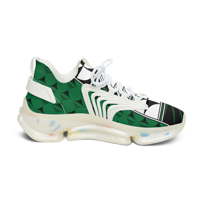 Feather Blessing on Green Women's Mesh Sneakers