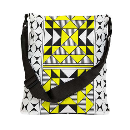 Yellow Native Sacred Mountains Adjustable Tote Bag