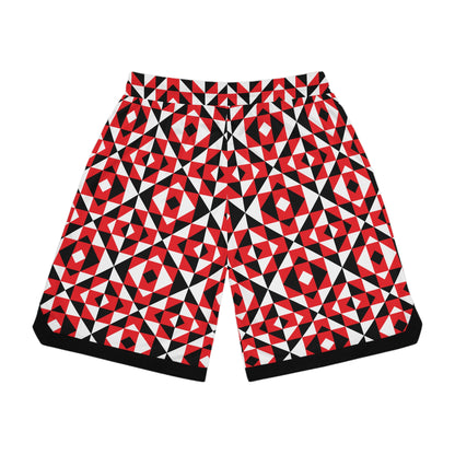 Red Sacred Mountains Basketball Rib Shorts