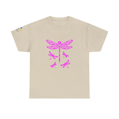 Native Dragonfly in Pink Gildan Unisex Tee