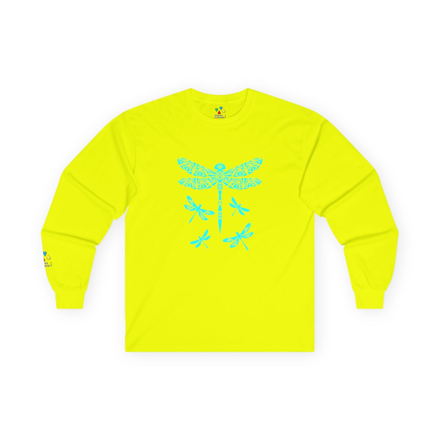 Native Dragonfly in Turquoise Unisex Long Sleeve Tee