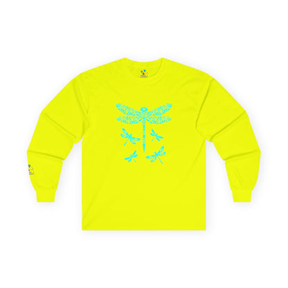 Native Dragonfly in Turquoise Unisex Long Sleeve Tee