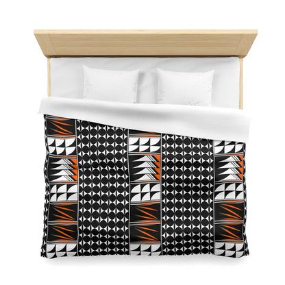 Blessed Feathers in Orange Microfiber Duvet Cover