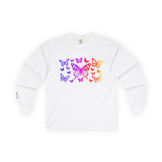 Rainbow Butterfly Dance Unisex Long Sleeve Tee