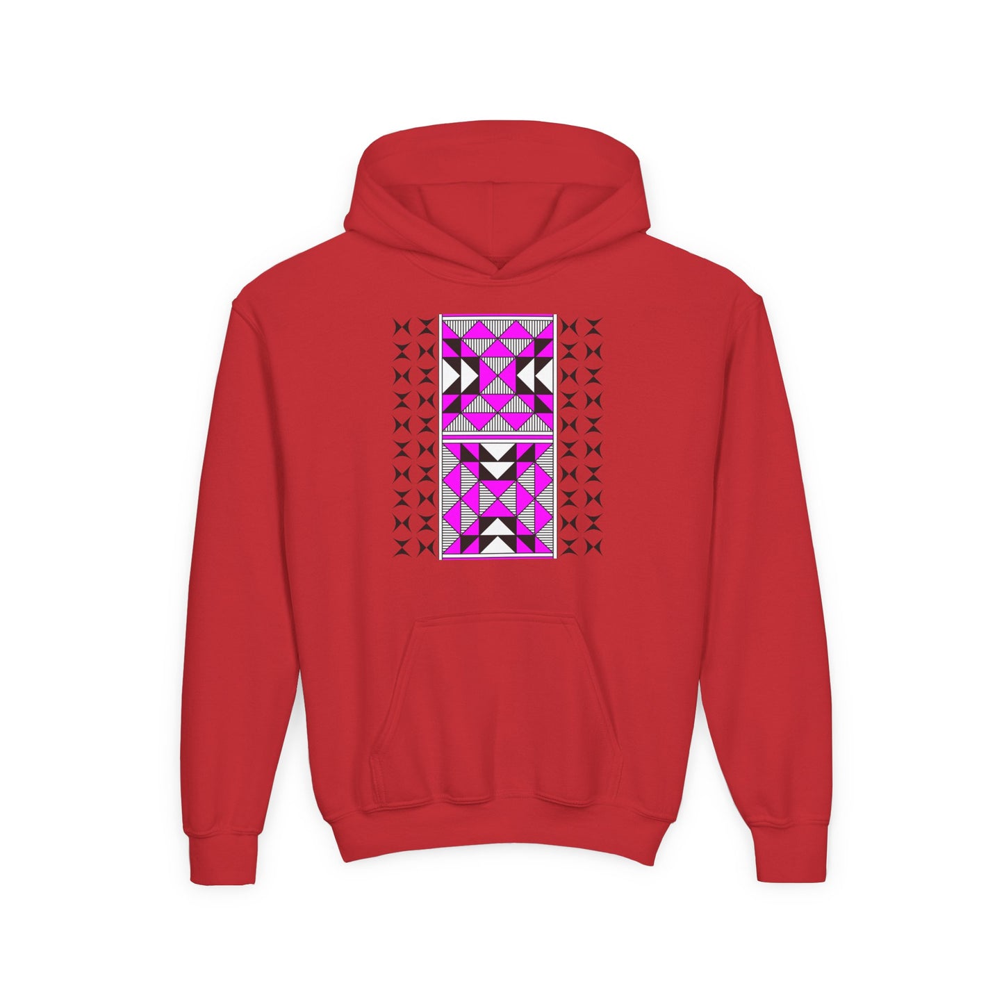 Sacred Mountains in Pink Youth Heavy Blend Hooded Sweatshirt