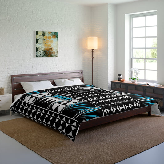 Southwest Feather Blessing in Turquoise Comforter