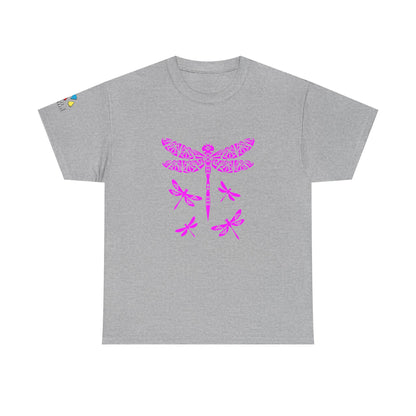 Native Dragonfly in Pink Gildan Unisex Tee