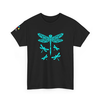 Native Dragonfly in Teal Gildan Unisex Tee