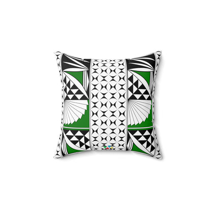 Southwest Sunrise in Green Square Pillow