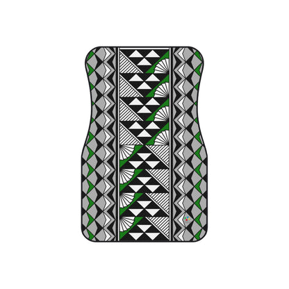 Sun and Rain in Green Car Mats (Set of 4)