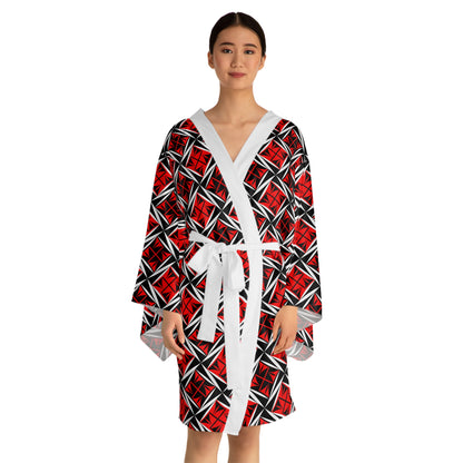 Sacred Winds in Red Kimono Robe – Where Comfort Meets Native Grace