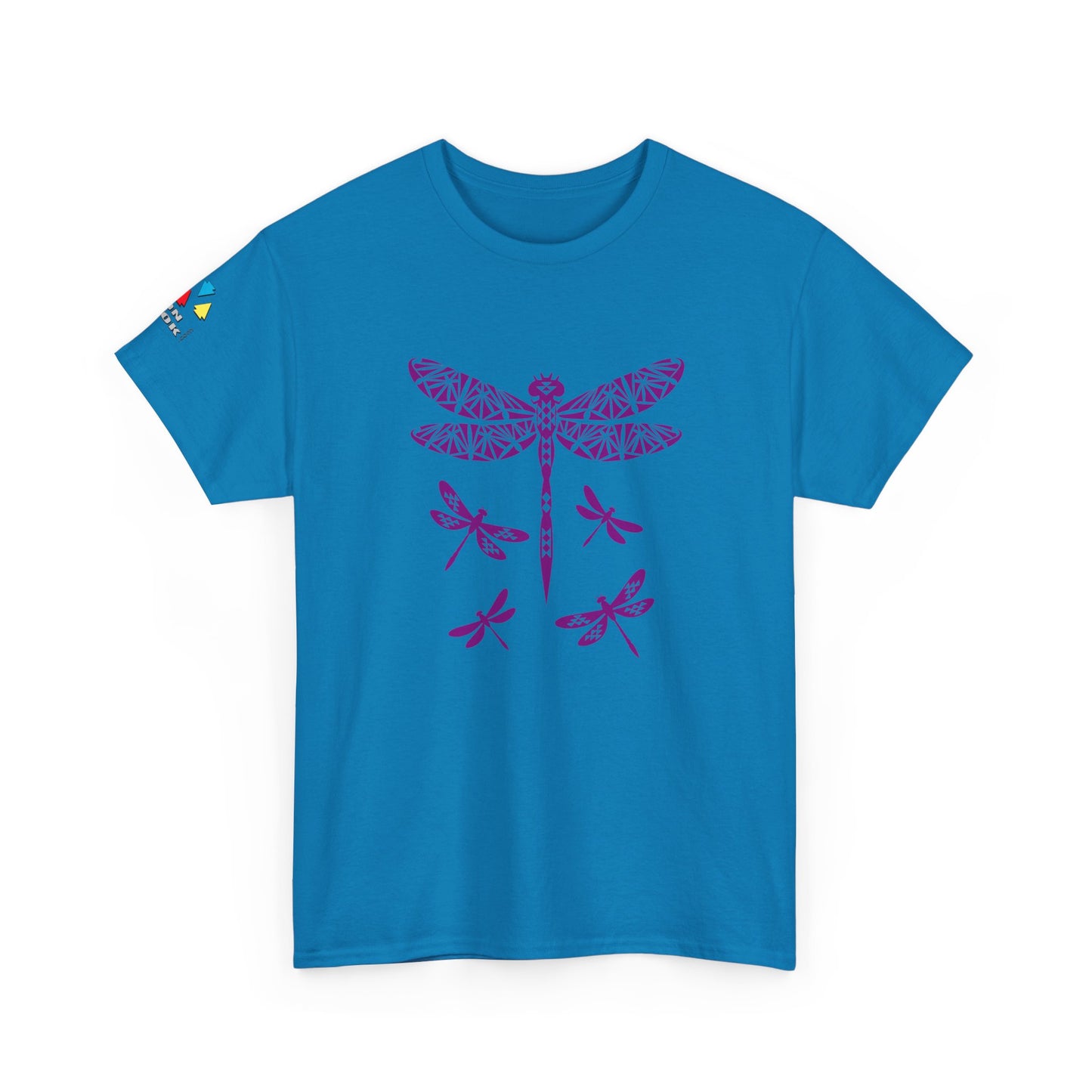 Native Dragonfly in Purple Gildan Unisex Tee