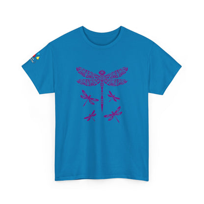 Native Dragonfly in Purple Gildan Unisex Tee