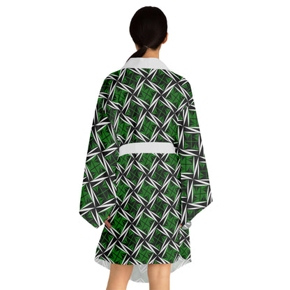 Sacred Winds in Green Kimono Robe – Where Comfort Meets Native Grace
