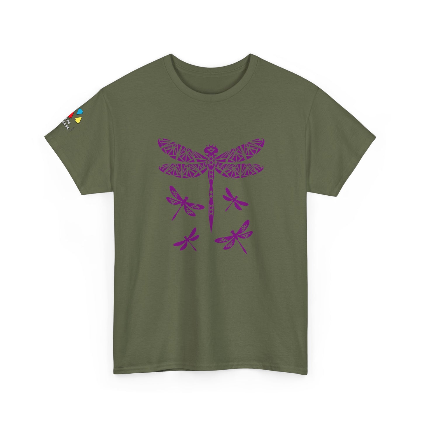 Native Dragonfly in Purple Gildan Unisex Tee