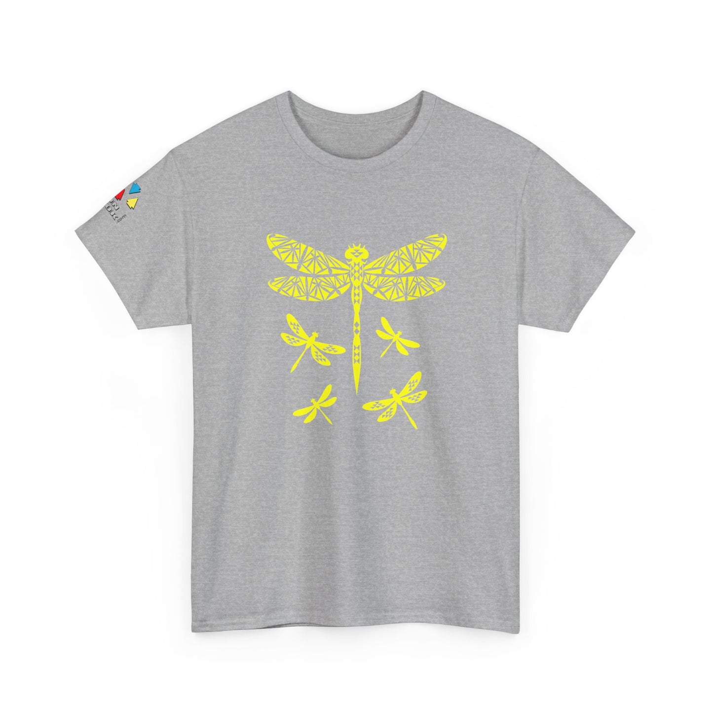Native Dragonfly in Yellow Gildan Unisex Tee