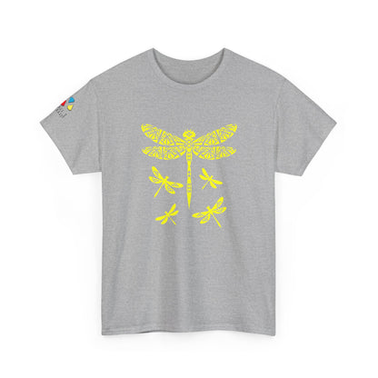 Native Dragonfly in Yellow Gildan Unisex Tee
