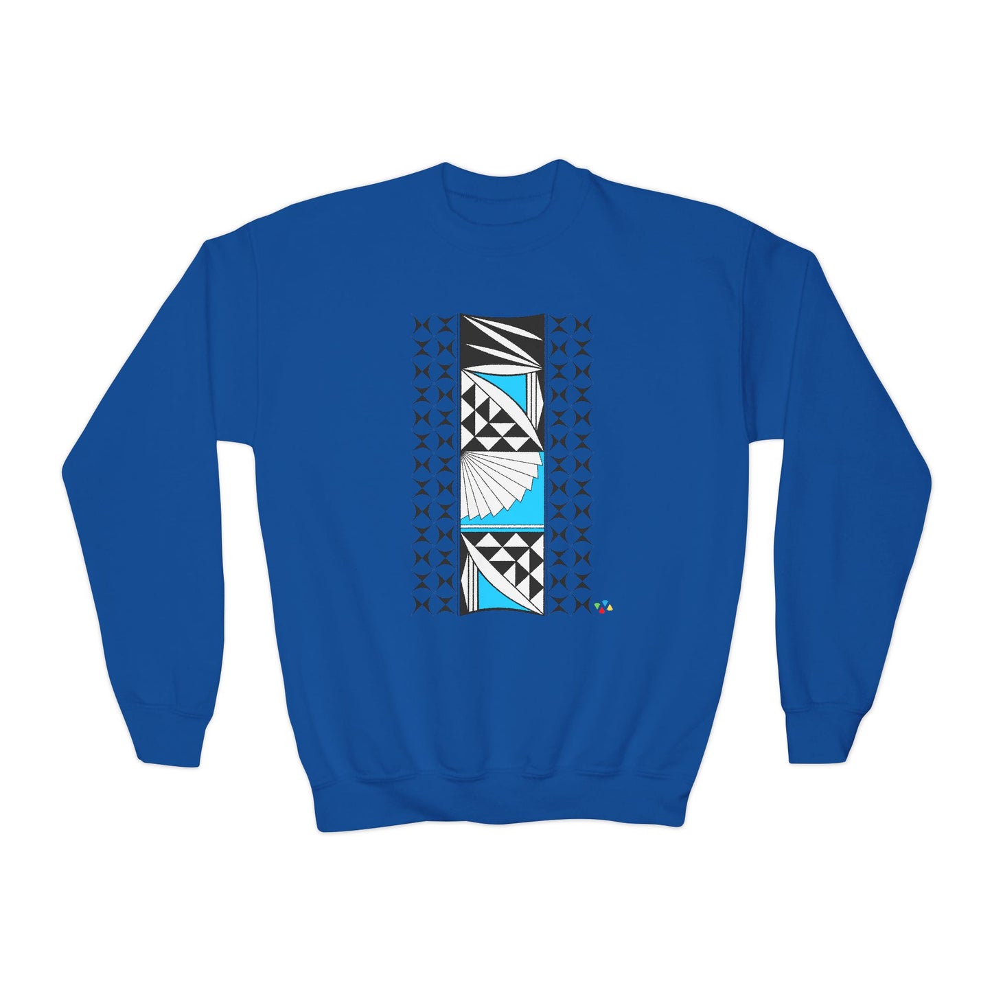 Southwest Sunrise in Turquoise Youth Crewneck Sweatshirt