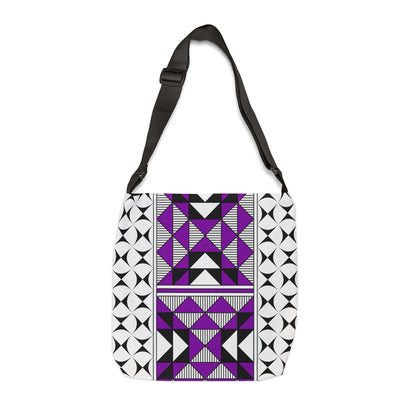 Purple Native Sacred Mountains Adjustable Tote Bag