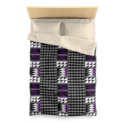 Blessed Feathers in Purple Microfiber Duvet Cover