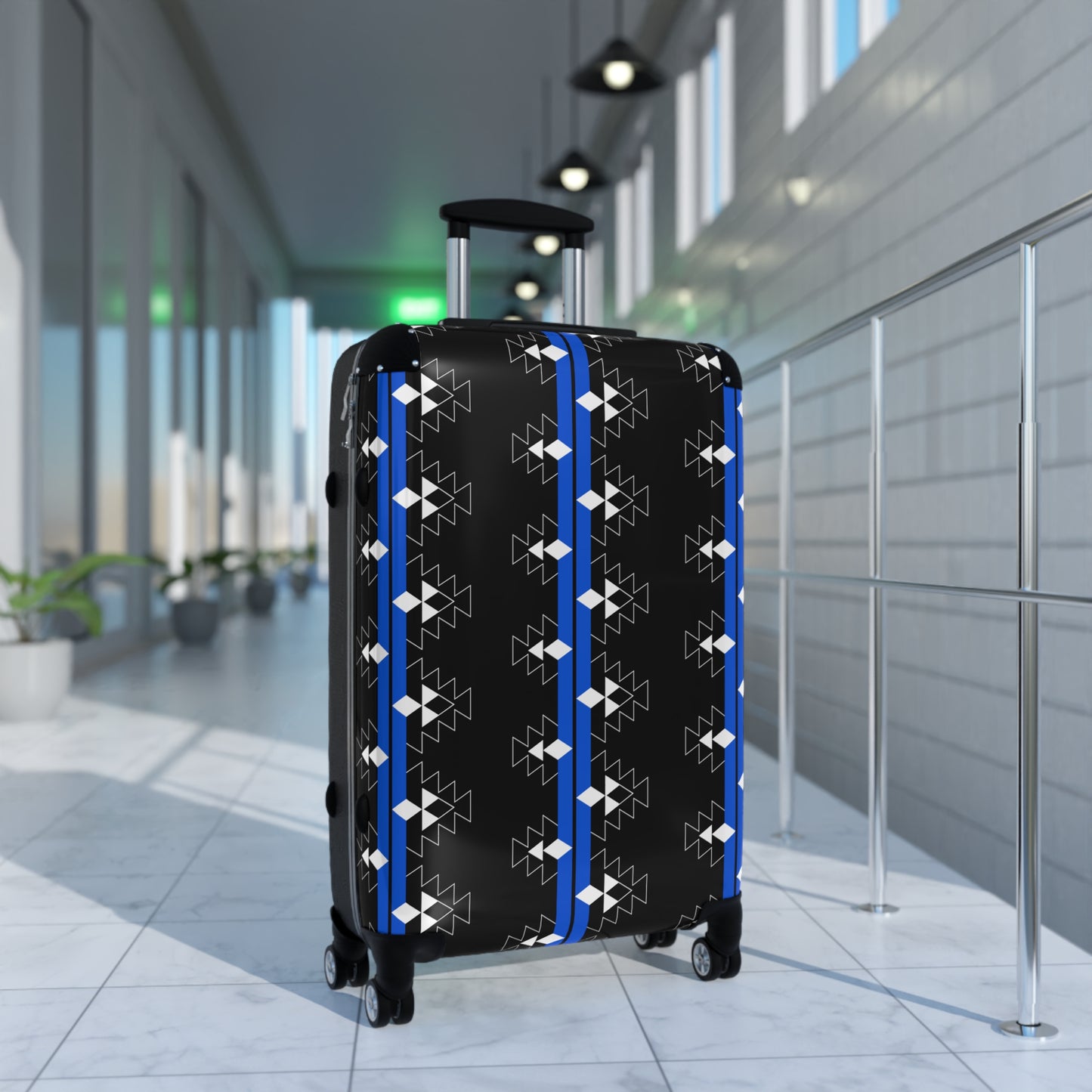 Blue Native Woven Stories Suitcases