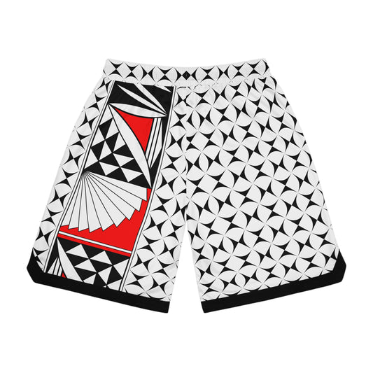 Southwest Sunrise in Red Basketball Rib Shorts