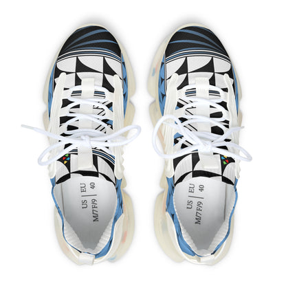 Native Feather Blessing on Sky Blue Women's Mesh Sneakers