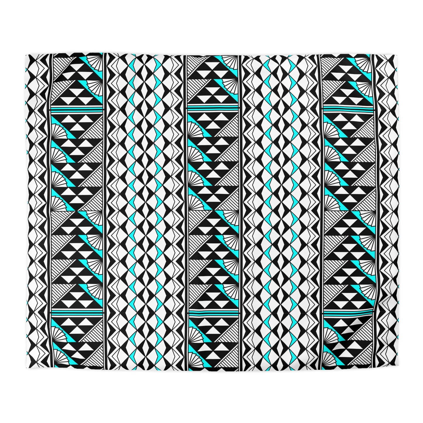 Sun and Rain in Turquoise Microfiber Duvet Cover