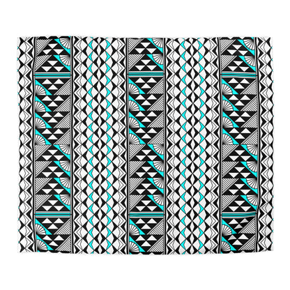 Sun and Rain in Turquoise Microfiber Duvet Cover