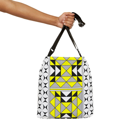 Yellow Native Sacred Mountains Adjustable Tote Bag