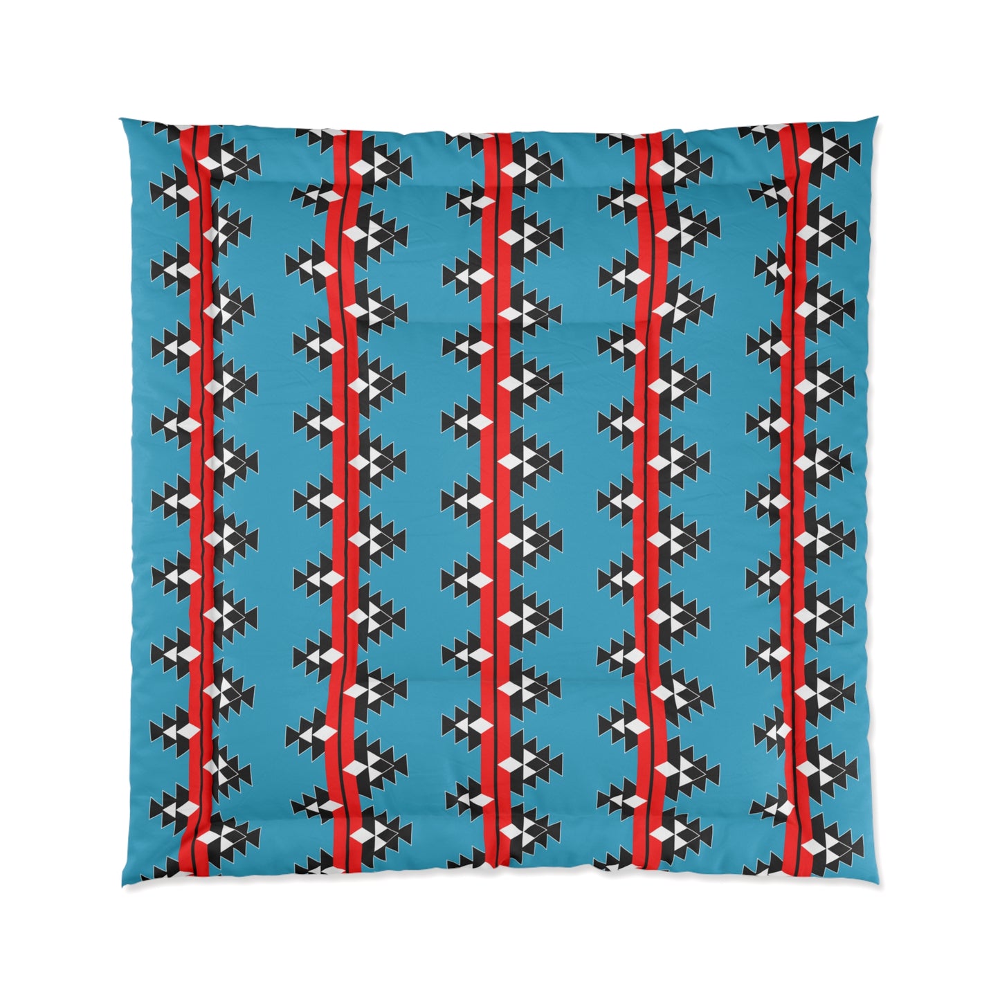 Native Woven Stories on Turquoise Comforter