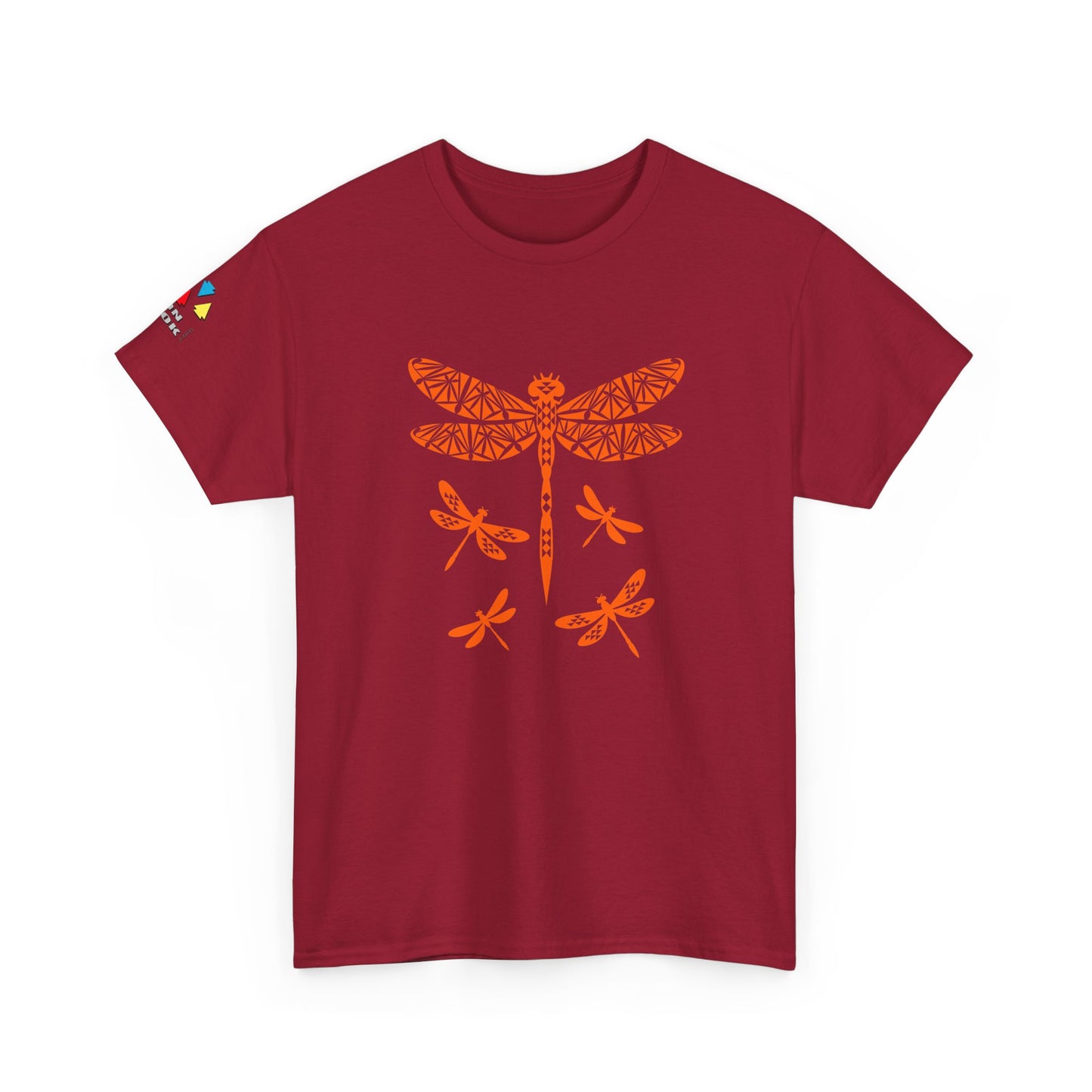 Native Dragonfly in Orange Gildan Unisex Tee