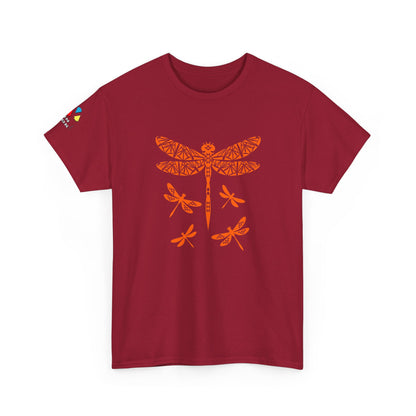 Native Dragonfly in Orange Gildan Unisex Tee