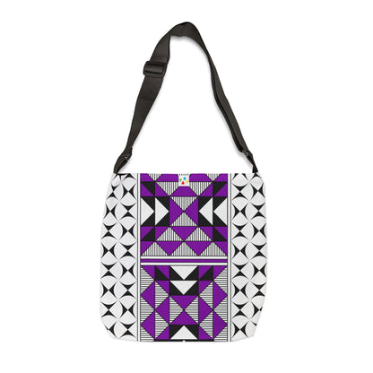 Purple Native Sacred Mountains Adjustable Tote Bag