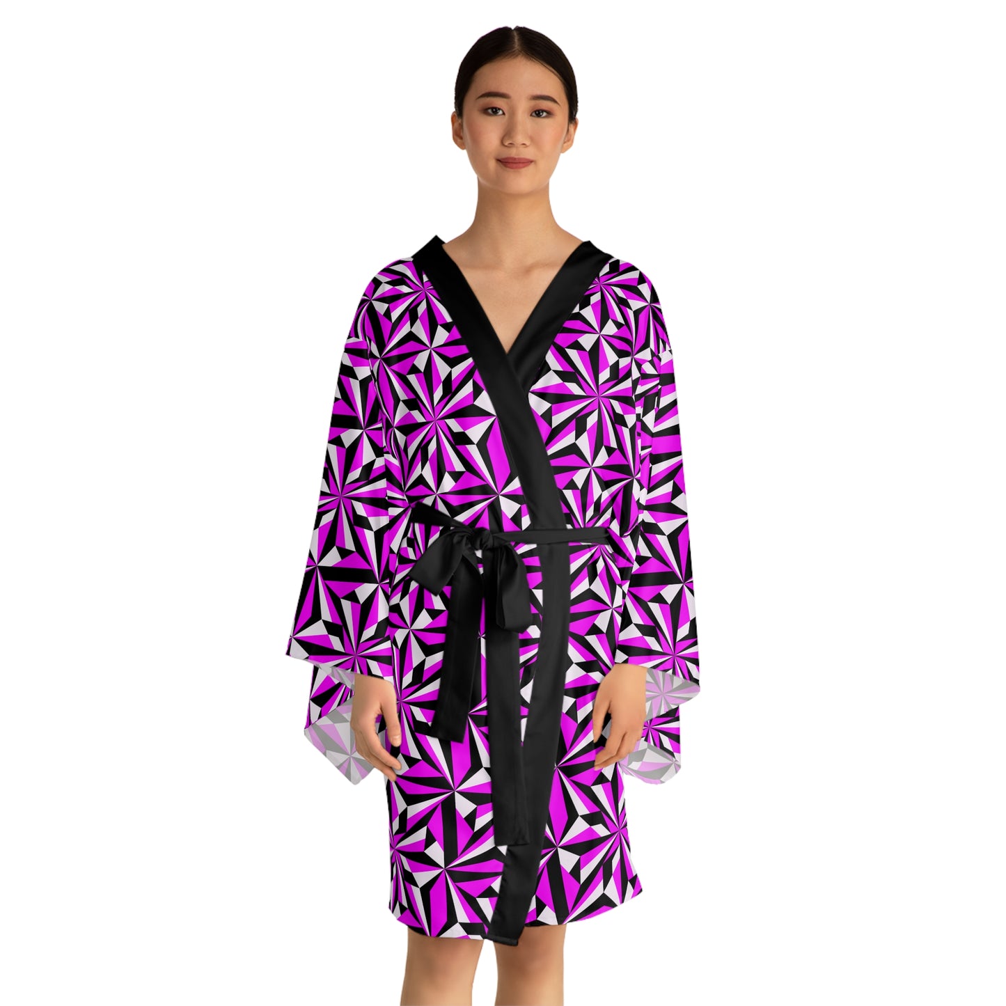Desert Flowers in Pink Kimono Robe – Where Comfort Meets Native Grace