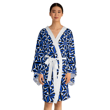 Desert Flowers in Blue Kimono Robe – Where Comfort Meets Native Grace