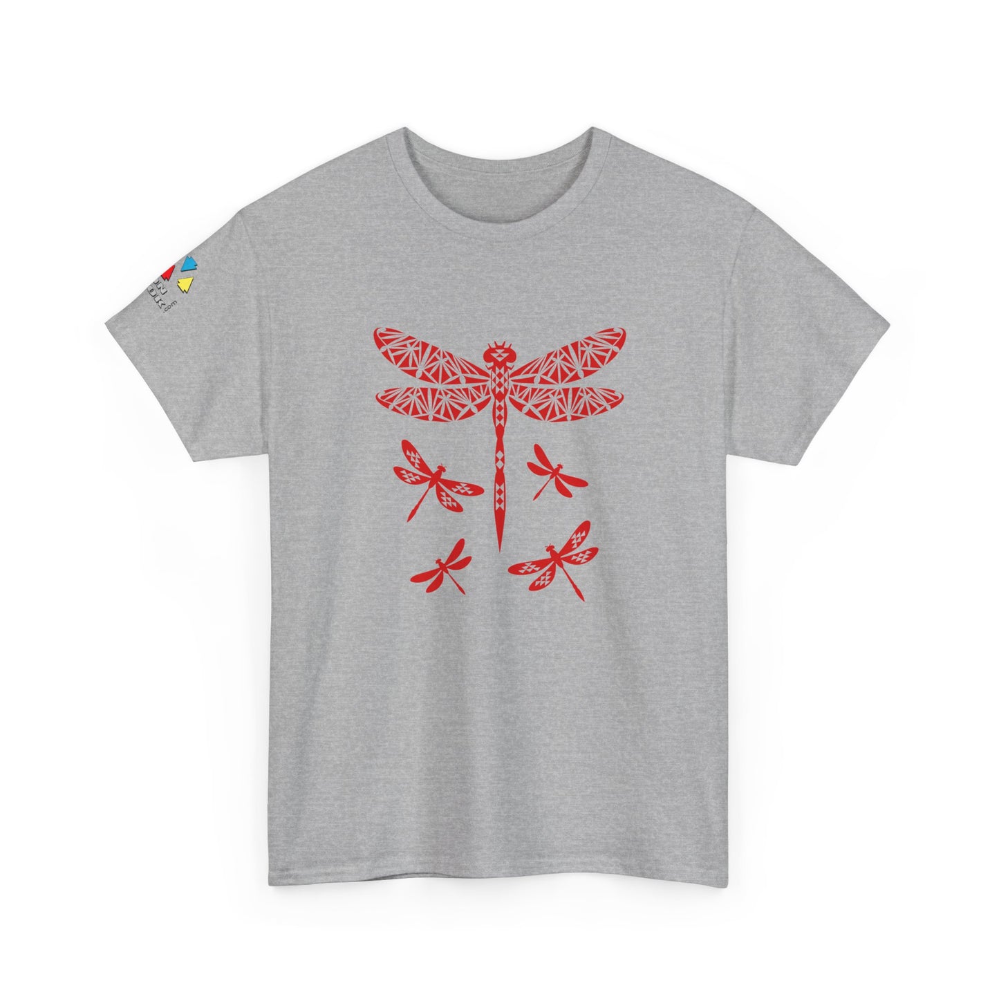Native Dragonfly in Red Gildan Unisex Tee