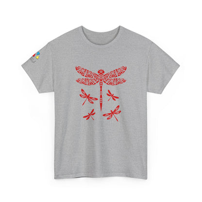 Native Dragonfly in Red Gildan Unisex Tee