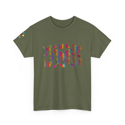 Metallic Rainbow Rain Butterflies Gildan Unisex Tee