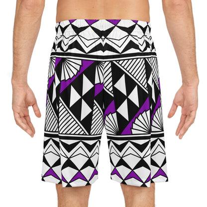 Sun and Rain in Purple Basketball Shorts